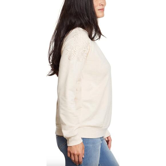 Gloria Vanderbilt Crewneck Sweatshirt w/ Floral Lace Size XXL Minimalist Casual - Picture 2 of 10